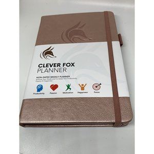 CLEVER FOX Planner - Undated Weekly Planner -Rose Gold - No Box